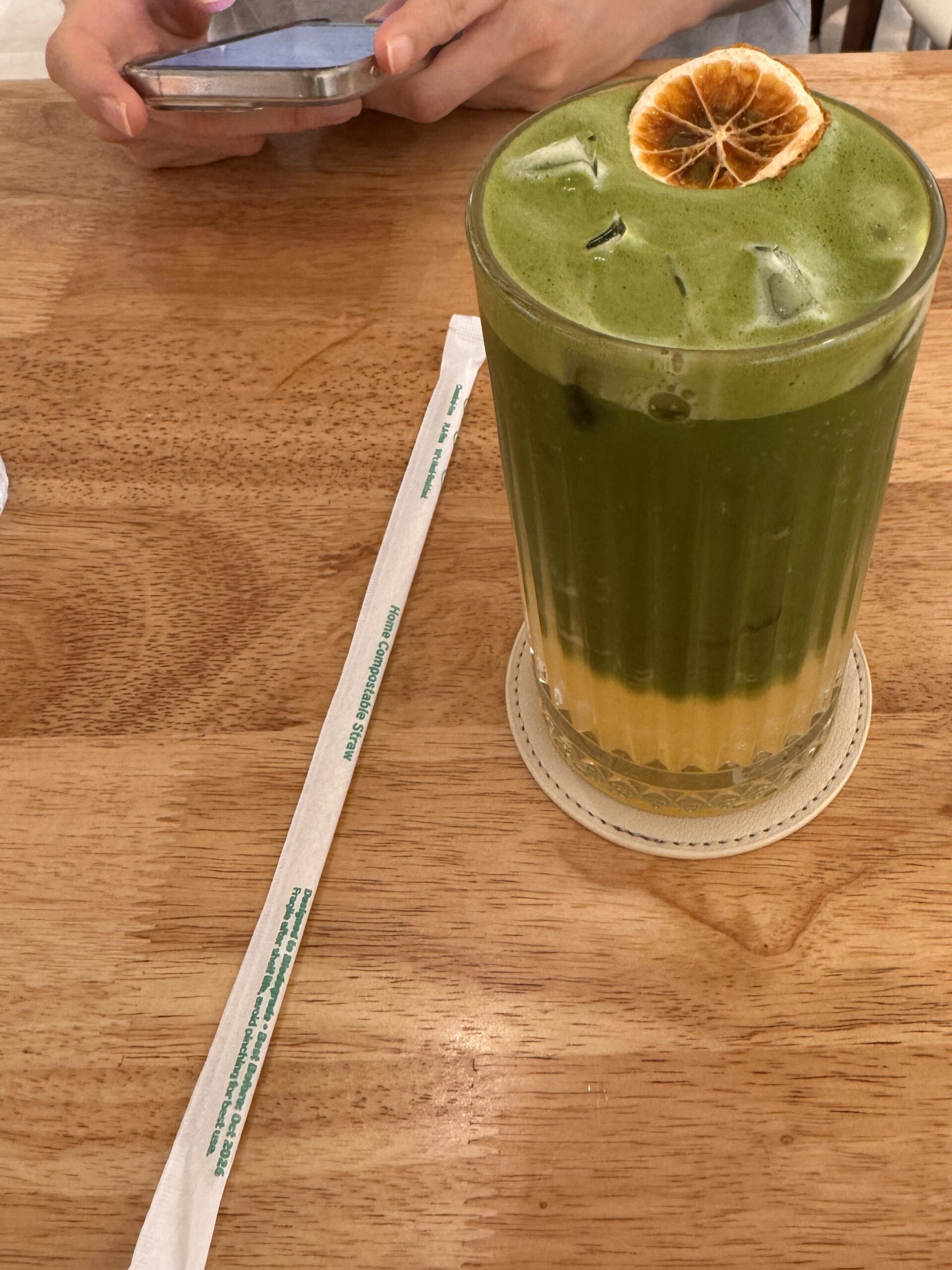 Coffee Stain's signature Matcha Yuzu iced drink with layered green tea and citrus.