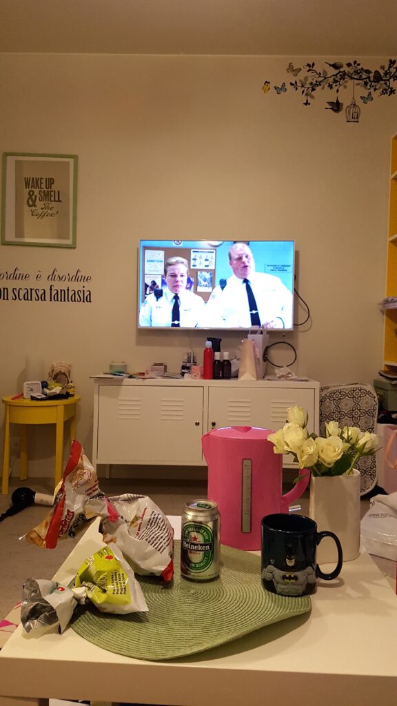 Korean and Swedish snacks with beer in a private studio apartment Sweden